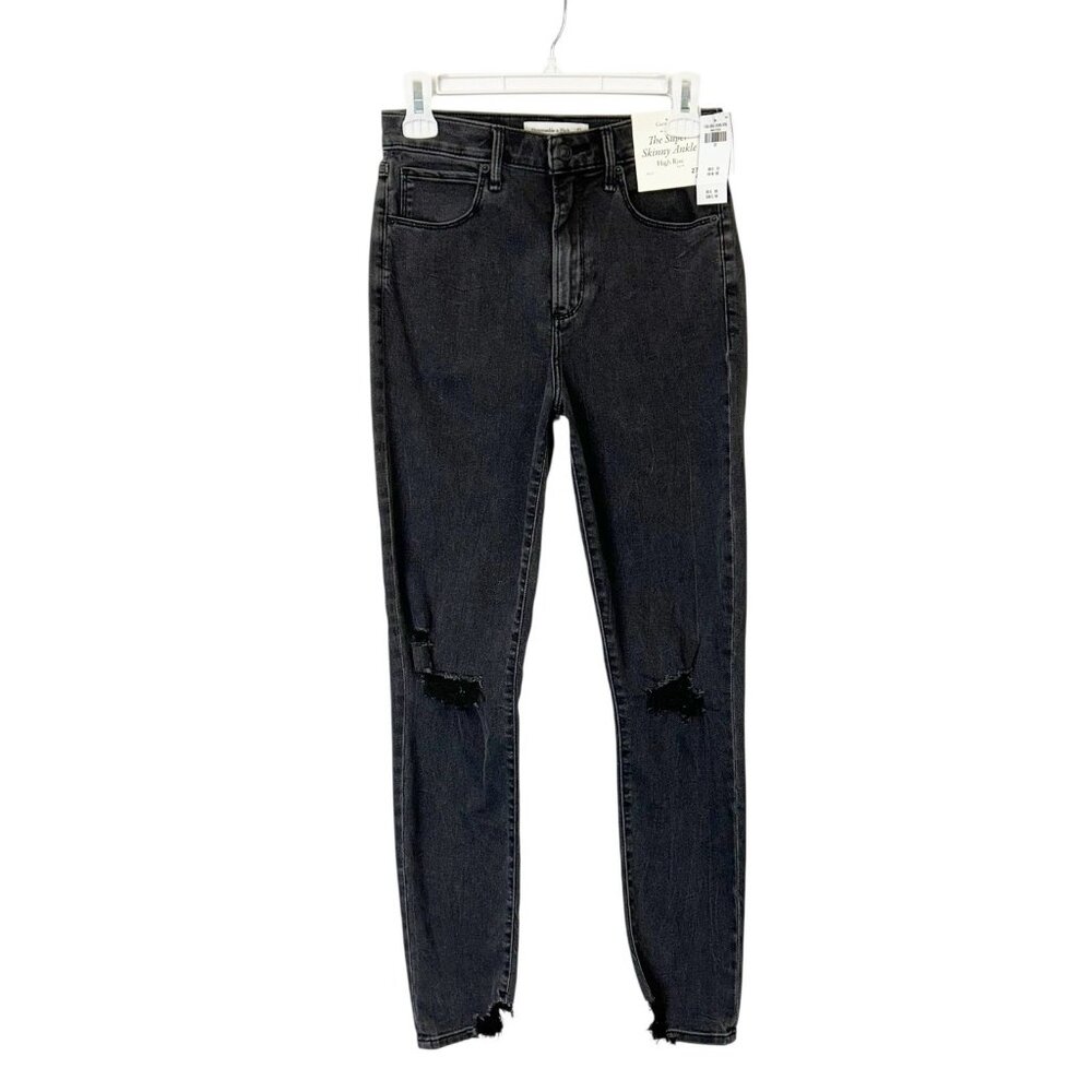 NEW Abercrombie Fitch Super Skinny‎ Ankle Jeans Women’s Size 27 Black Curve Love